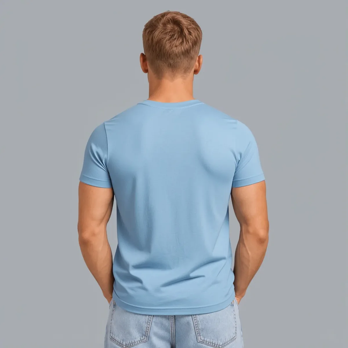 Tricou Same Team — Albastru azuriu, Spate