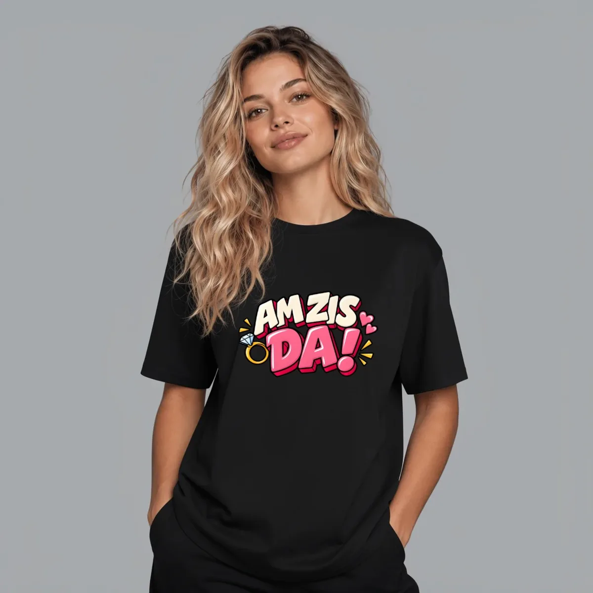 Tricou "Am zis da" — Negru, Față