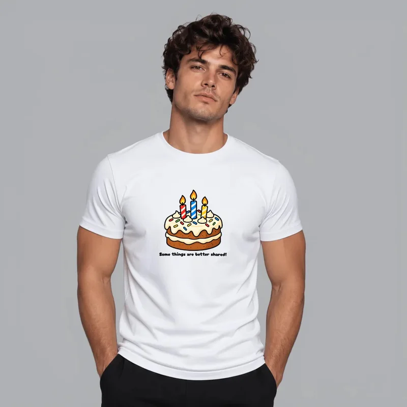 T-shirt with the “Tricou "Some things are better shared"” design
