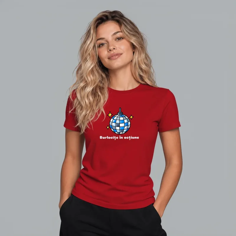 T-shirt with the “Tricou "Burlacite in actiune"” design