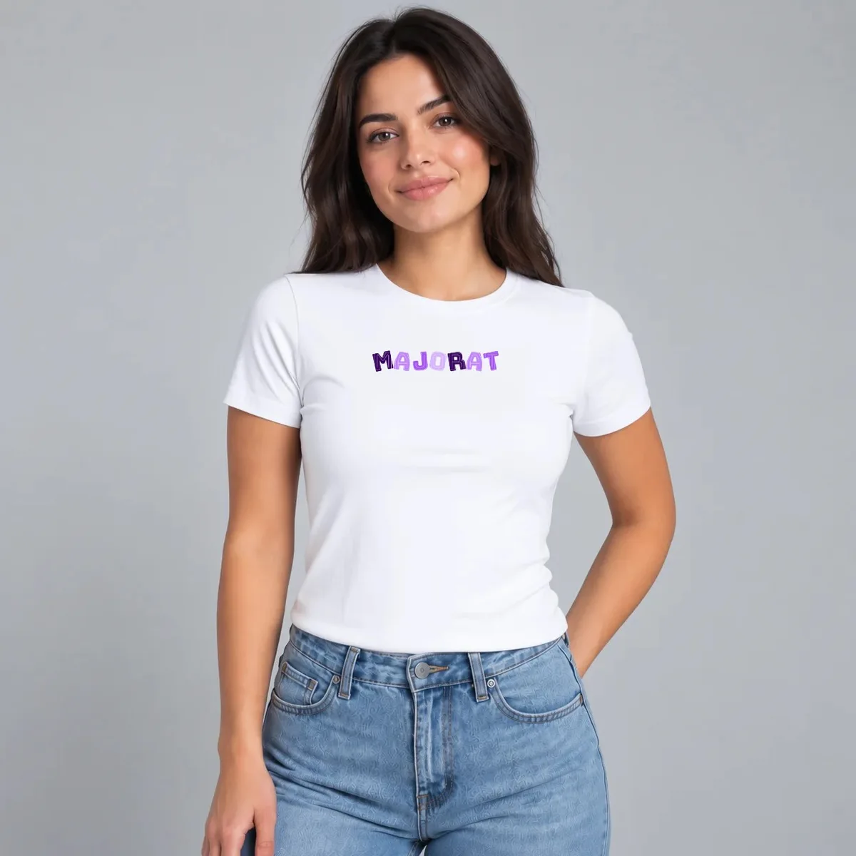 Tricou „Majorat” — Alb, Față