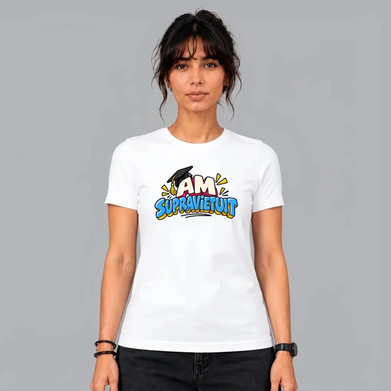 Tricou cu designul „Tricou Am Supravietuit”