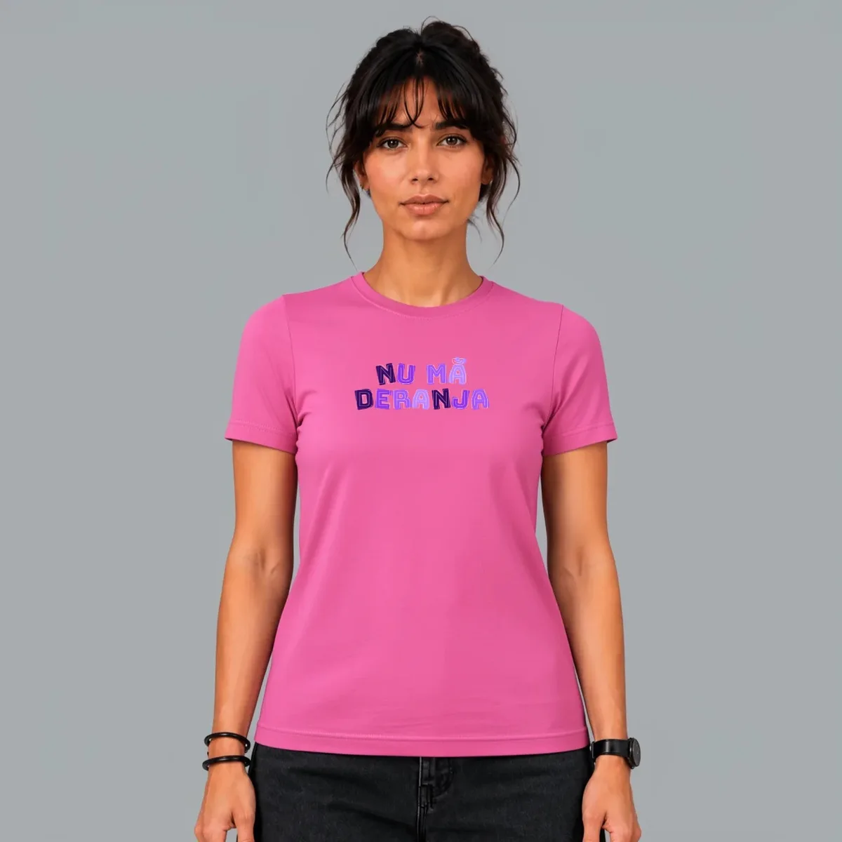 Tricou „Nu mă deranja” — Purpuriu, Față