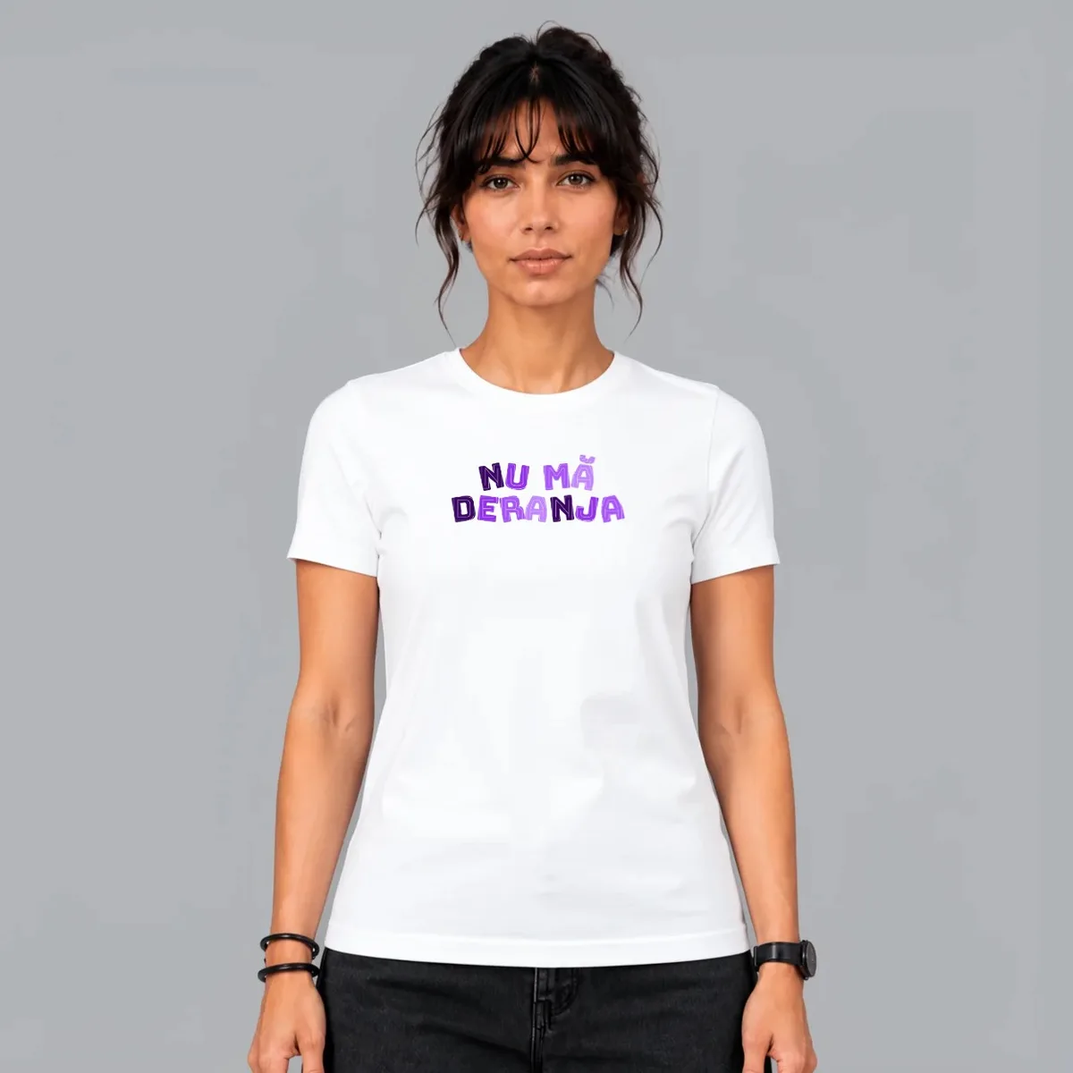 Tricou „Nu mă deranja” — Alb, Față
