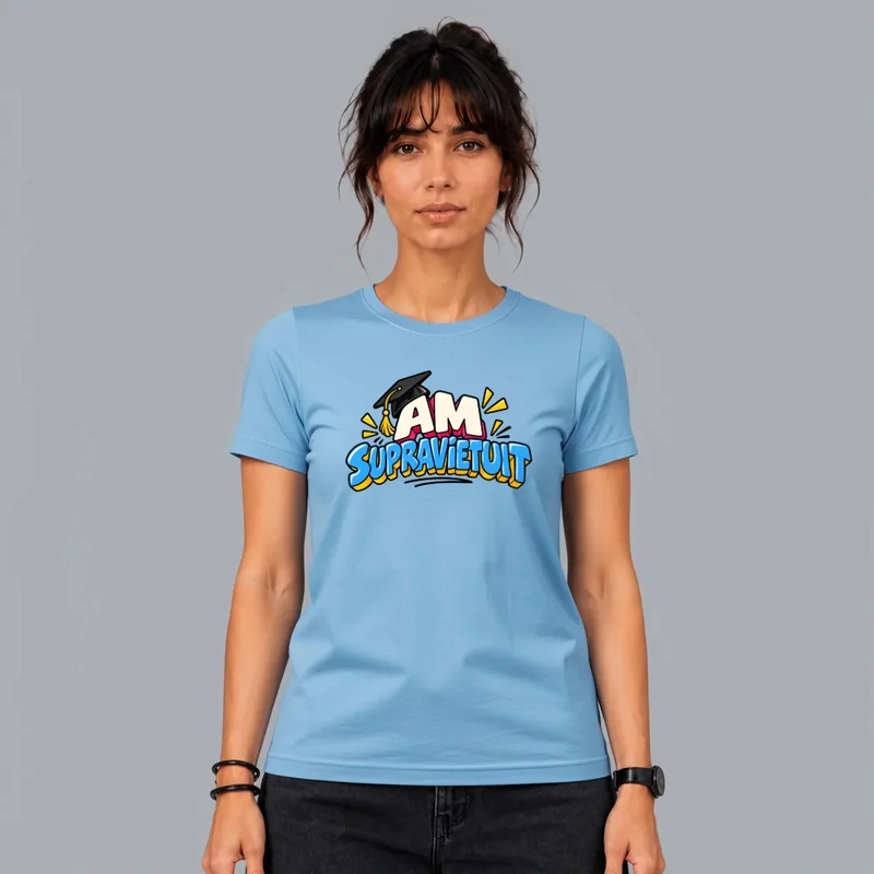 Tricou cu designul „Tricou Am Supravietuit”