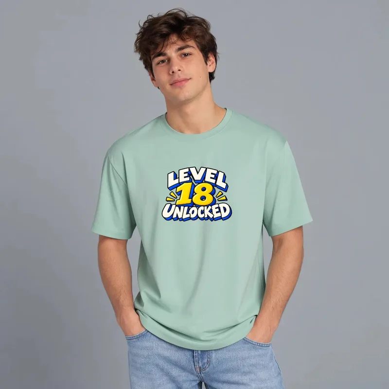Tricou cu designul „Tricou Level 18 Unlocked”