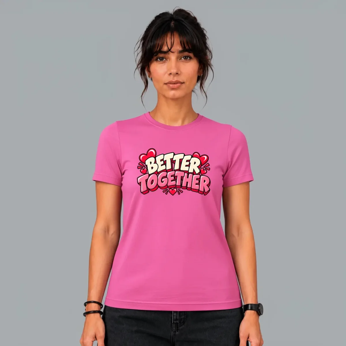 Tricou Better Together — Purpuriu, Față