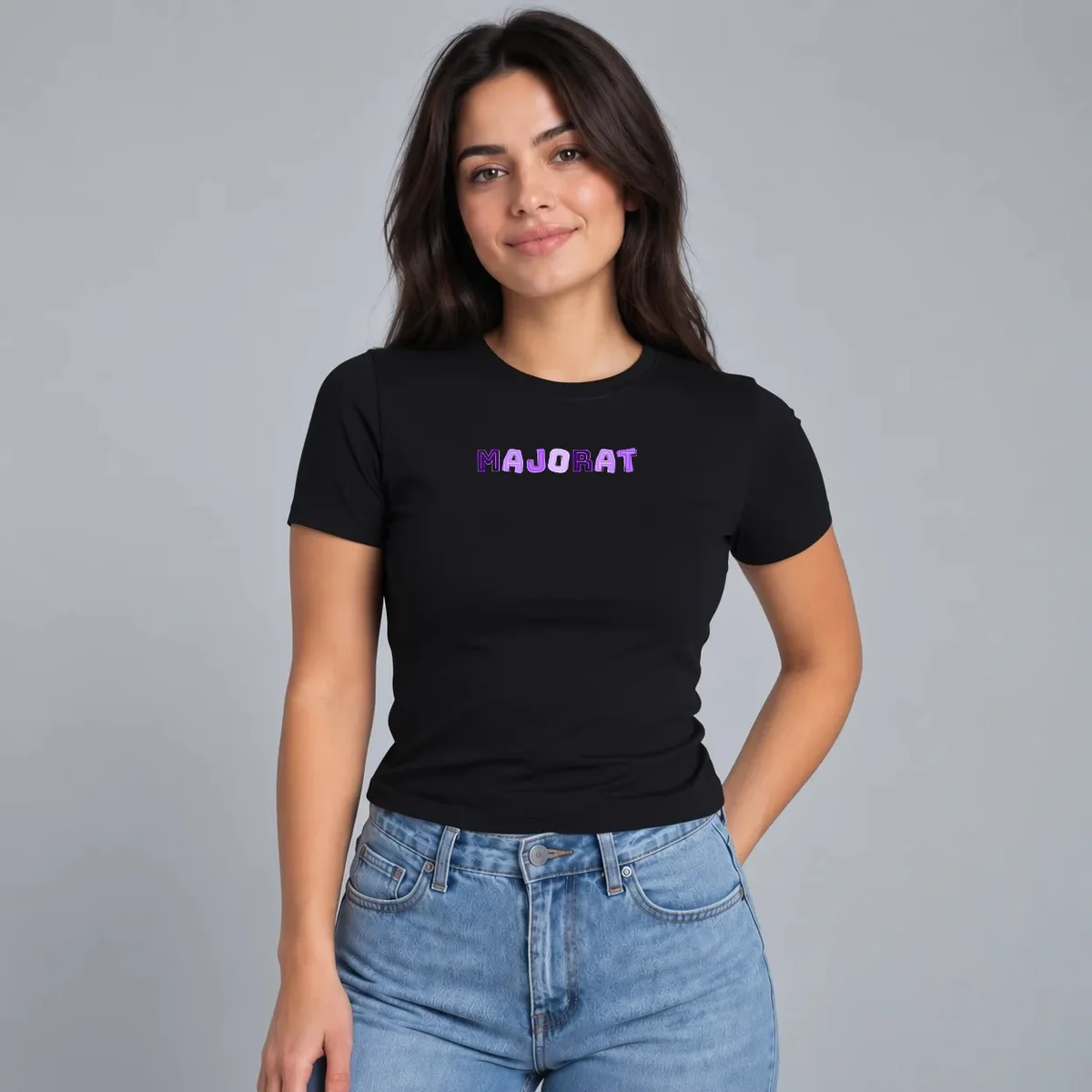 Tricou „Majorat” — Negru, Față