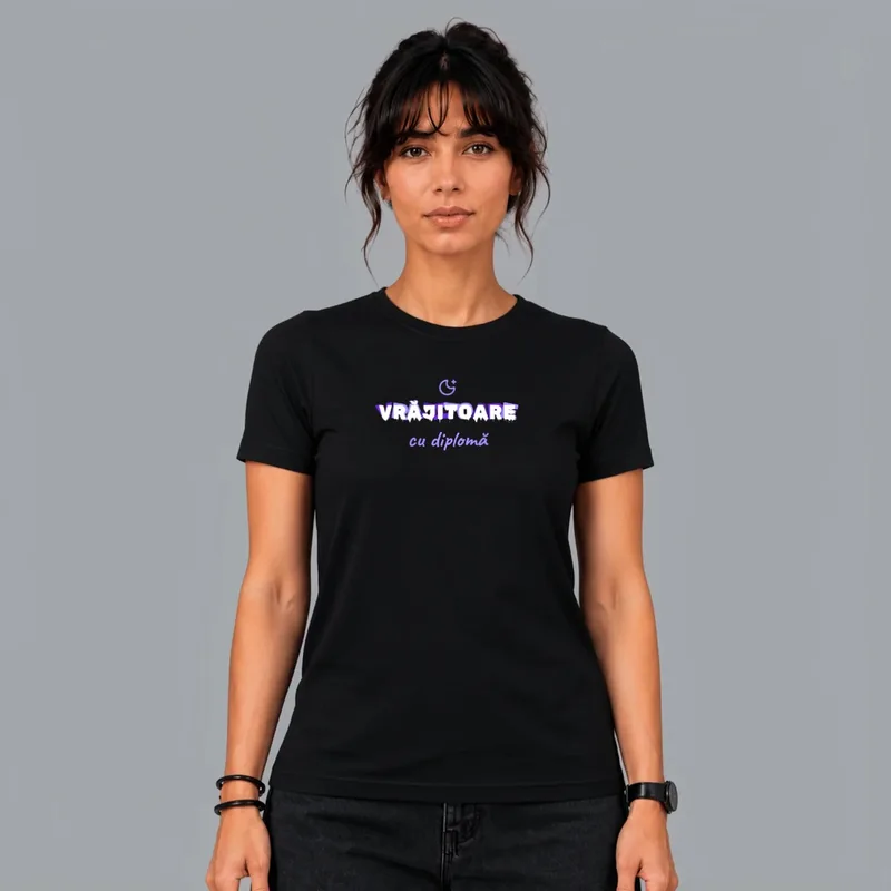 T-shirt with the ““Vrăjitoare cu diplomă” T-shirt” design
