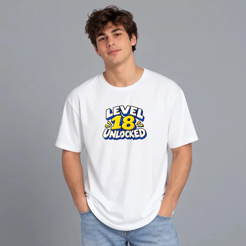 Tricou cu designul „Tricou Level 18 Unlocked”