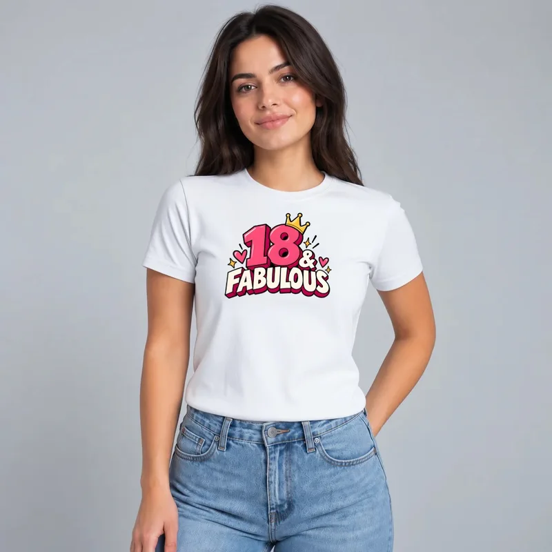 Tricou cu designul „Tricou 18 & Fabulous”
