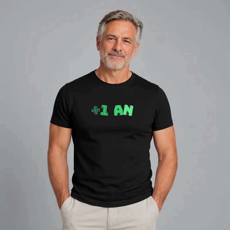 Tricou cu designul „Tricou „+1 an””